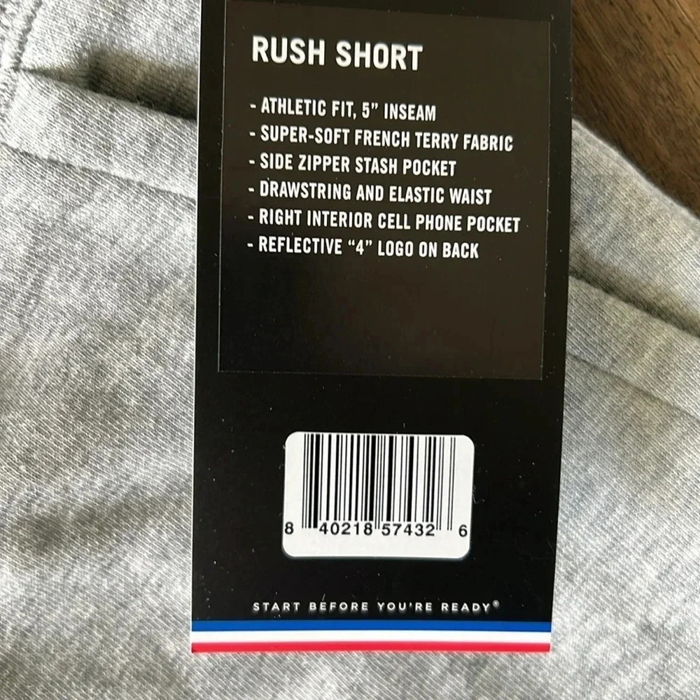NWT Four 4 Laps Rush Short 5” Terry Fabric Athletic Fit Shorts Size M Grey - Picture 9 of 13